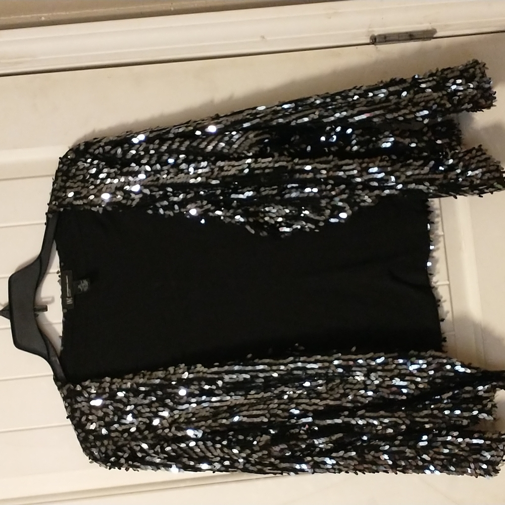 Women's INC Black Evening Jacket Sequin